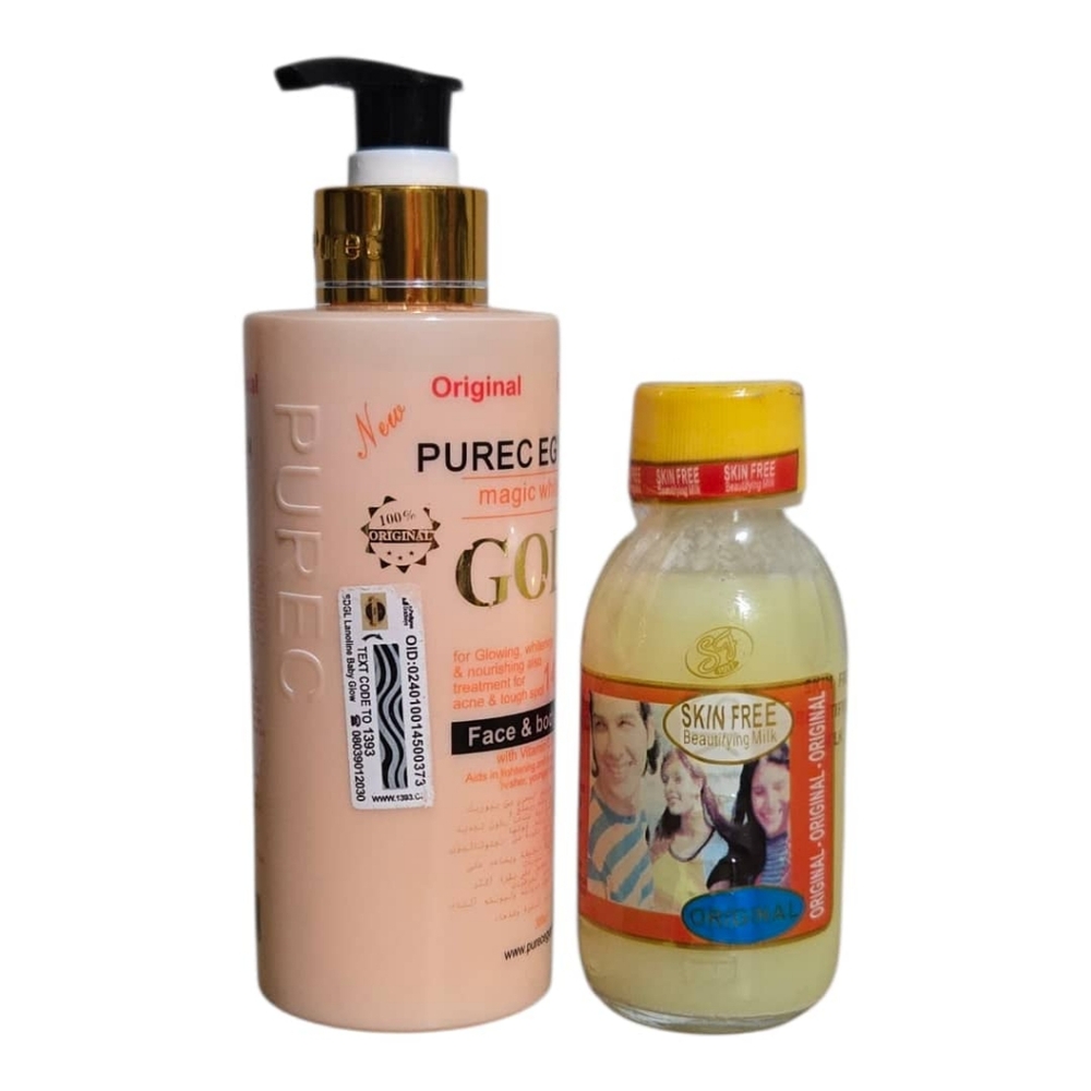 Purec Egyptian Gold Brightening Lotion And Skin Free beautifying Milk Serum - Picture 4 of 4
